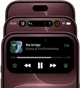 3 iPhone 18 Pros in Burgundy fanned out to show Dynamic Island in different modes: off, minimized, maximized