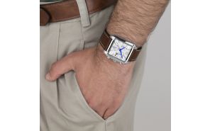 Lotus Man - Quartz - Mineral - Brown Leather Strap