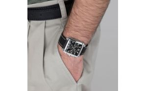 Lotus Man - Quartz - Mineral - Black Leather Strap