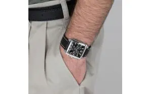 Lotus Man - Quartz - Mineral - Black Leather Strap