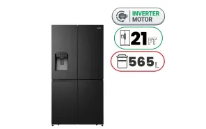 Gorenje NRM9181SBI French Door Refrigerator - 565 L - 21 Ft - Inverter Motor - Black