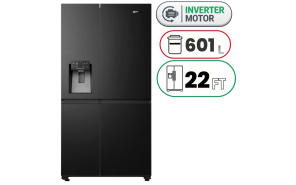 Gorenje NRS9181VBIU Side-by-Side Refrigerator - 601 L - 21.5 Cu. Ft. - Inverter Motor - Black