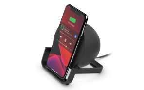 Belkin Qi Wireless Charging Stand with Bluetooth Speaker - Black