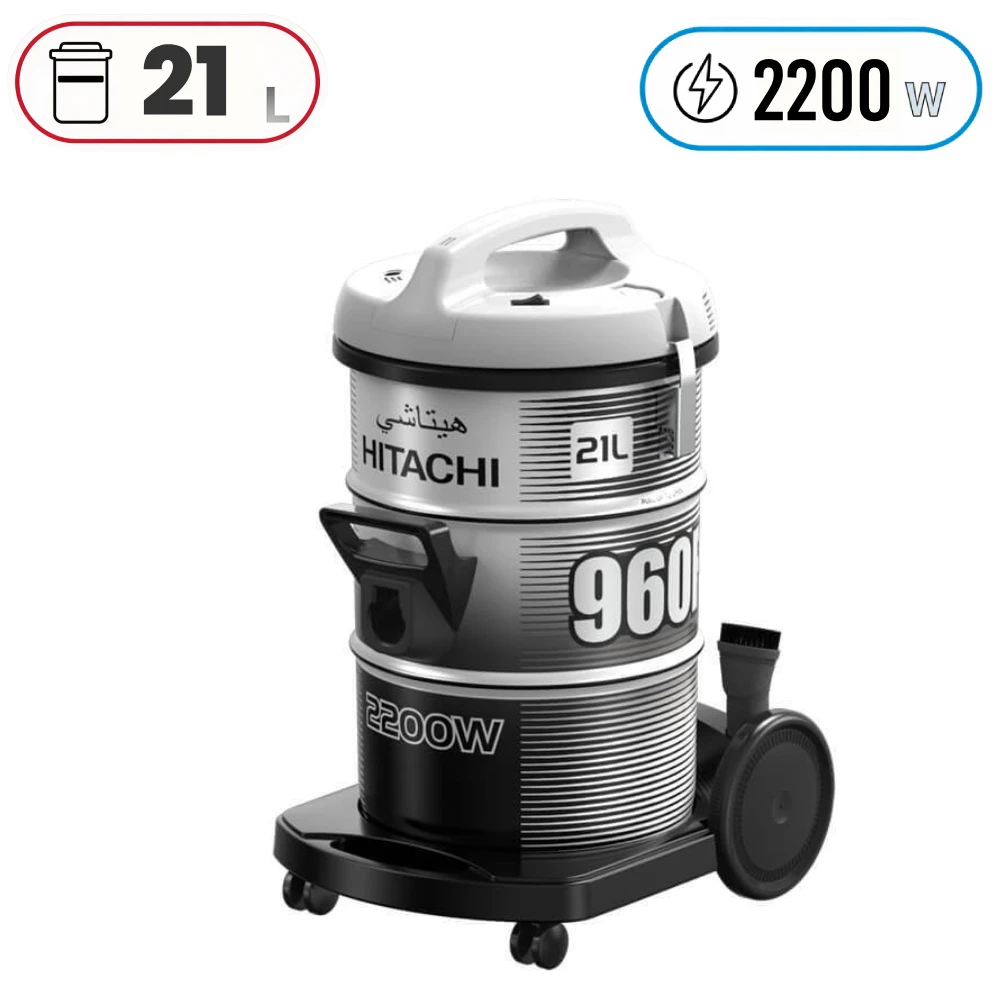 Hitachi CV-960F-PG Drum Vacuum Cleaner - 2200W - 21 L - Grey