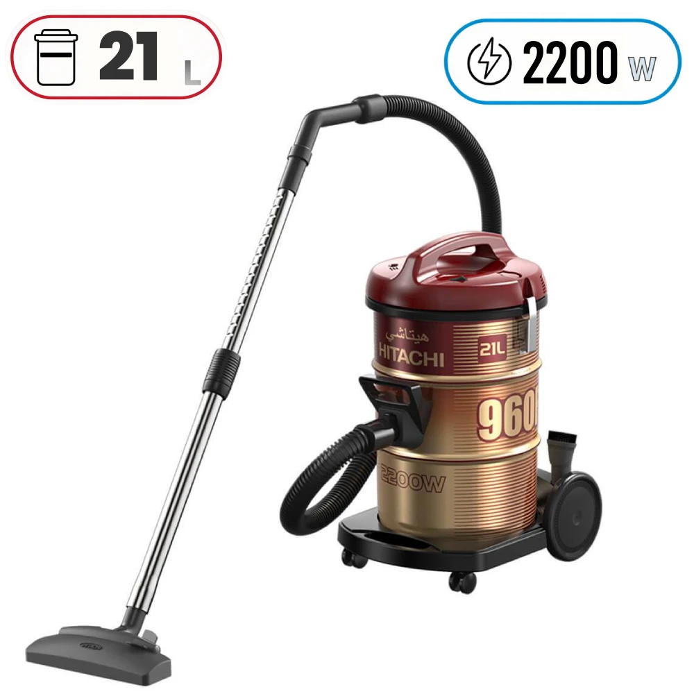 Hitachi CV-960F-WR Drum Vacuum Cleaner - 2200W - 21 L - Red