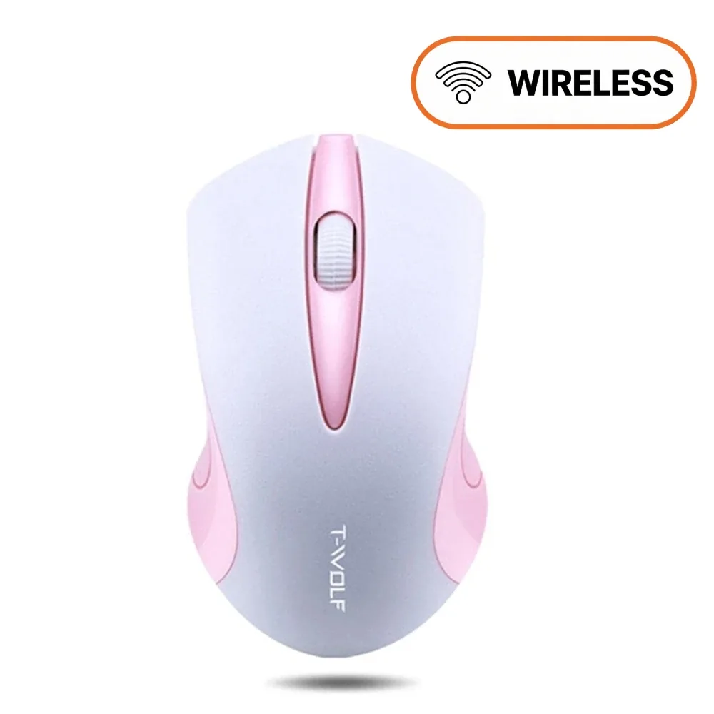 T-WOLF Q2 Mouse - 3 Buttons - Wireless - White