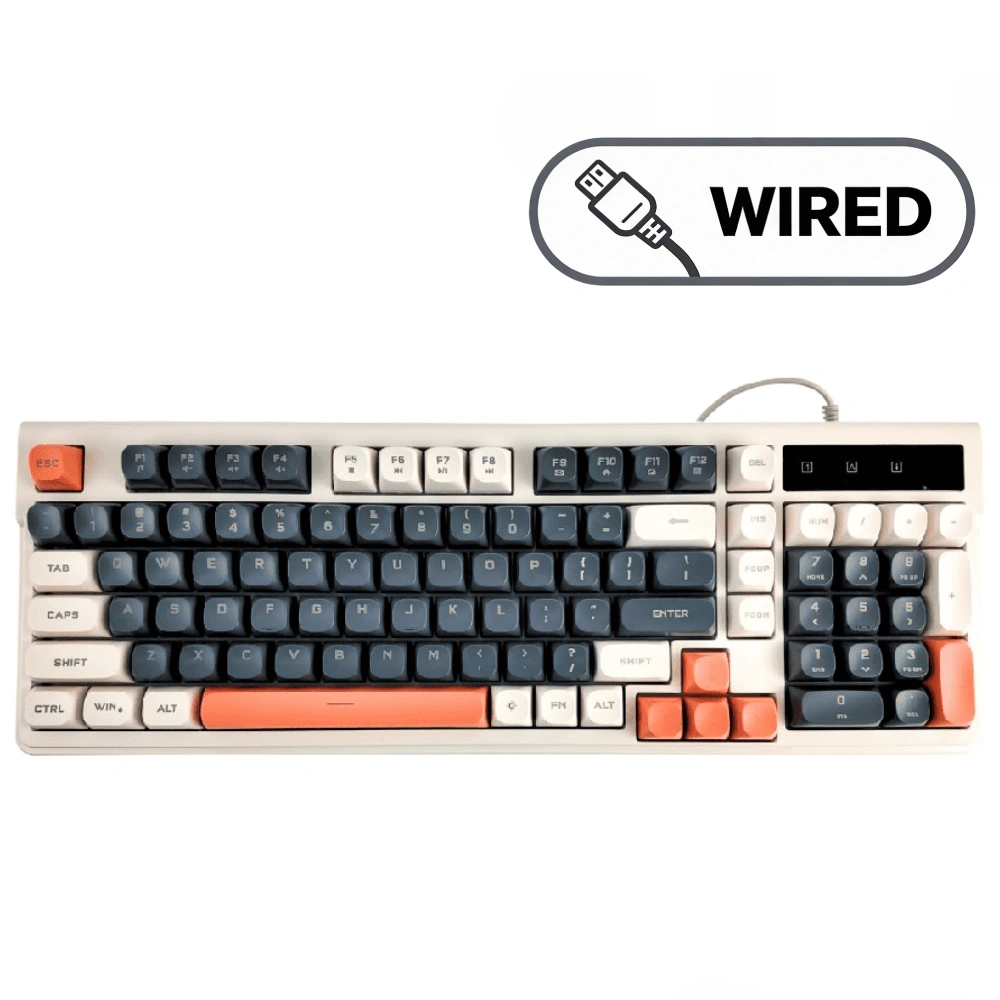 T-WOLF T13 Gaming Keyboard - 98 Keys - Wired - Black
