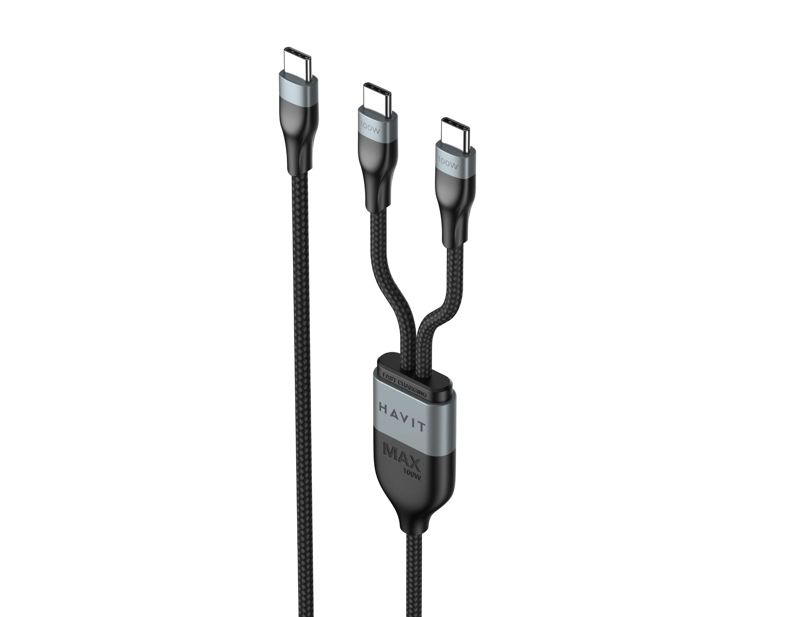 Havit CB6326 Cable type C to C+L 1.2m 100W+30W Black 