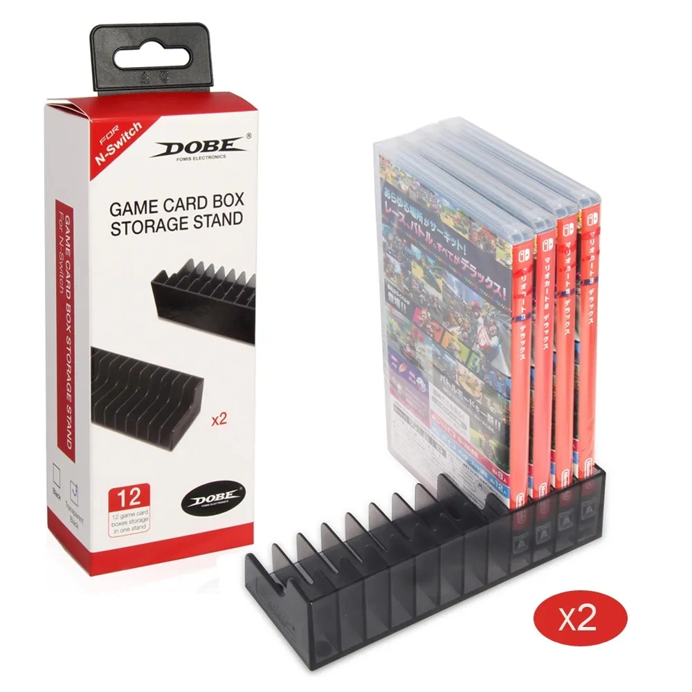 Game Card Box Storage Stand 2-Pack (Stores 12 Game Card Boxes Each)