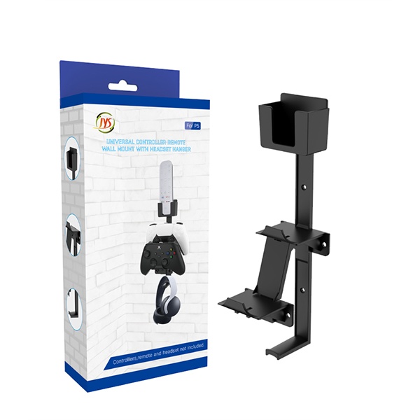 Jys universal controller remote wall mount with headset handger black