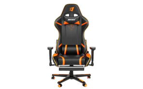 Jertech GR-101 Ergonomic Reclining Gaming Chair with Lumbar Support and Footrest - Orange