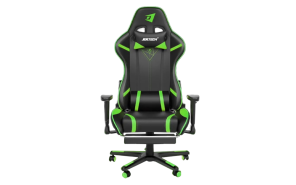 Jertech GR-101 Ergonomic Reclining Gaming Chair with Lumbar Support and Footrest - Green
