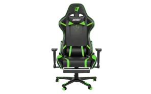 Jertech GR-101 Ergonomic Reclining Gaming Chair with Lumbar Support and Footrest - Green