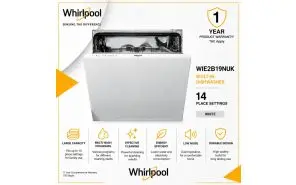 Whirlpool WIE2B19NUK Dishwasher - 6 Programs - 13 Places