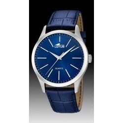 Lotus Man - Quartz - Mineral - Blue Leather Strap