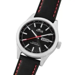 Lotus Man - Quartz - Mineral - Black Leather Strap