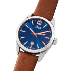 Lotus Man - Quartz - Mineral - Brown Leather Strap