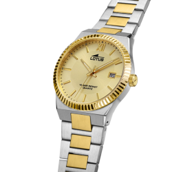 Lotus Man - Quartz - Mineral - Two-Tone Steel Bracelet