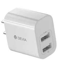 Devia Smart Series 2.4A 2USB Charger Set With USB-C Cable(5V UK)?V2) - White