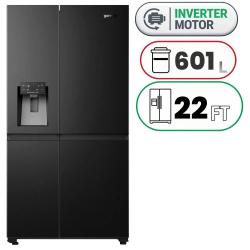 Gorenje NRS9181VBIU Side-by-Side Refrigerator - 601 L - 21.5 Cu. Ft. - Inverter Motor - Black