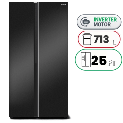 Hitachi HRSN9713ESBKIQ Side-by-Side Refrigerator - 713 L - Inverter