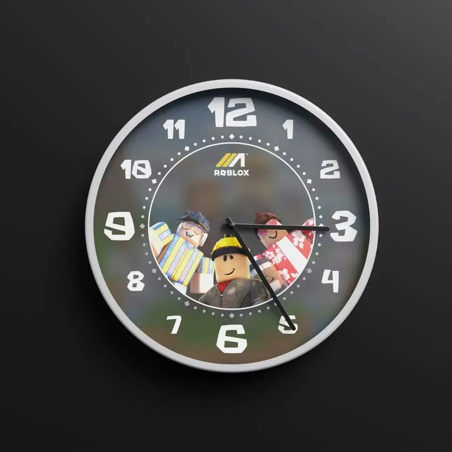 Roblox Gaming Wall Clock - Fun Colorful Design - Gamer Room Decor