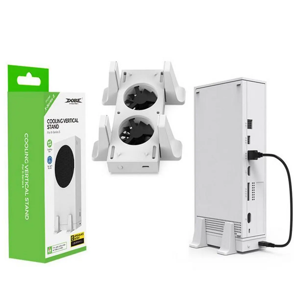 Xbox Series S Cooling Vertical Stand - Cooling Fans - Charging Docks