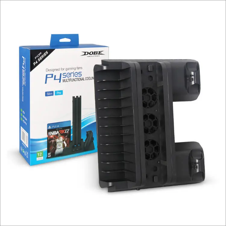 PS4 Series Cooling Stand - Dual Controller Charger - 12 Game Slots