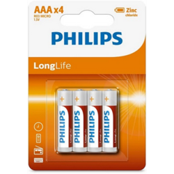 Philips AAA Long Life Batteries R03L4B – 4 Pack