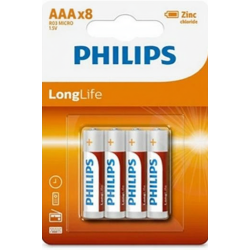 Philips AAA Long Life Batteries R03L8BL – 8 Pack