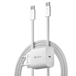 Devia Smart Series PD 30W GaN Charger Set With USB-C Cable(UK) -White