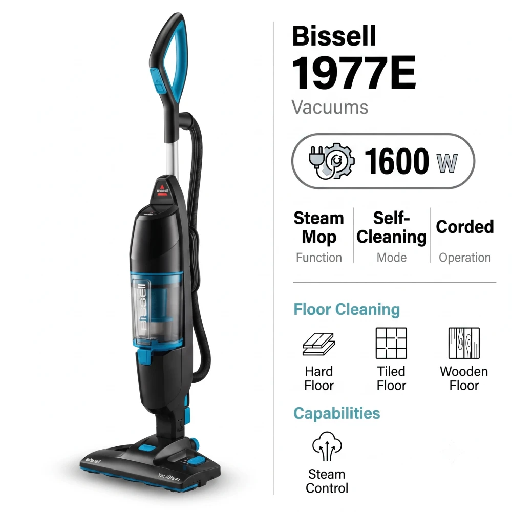 Bissell 1977E Steam Vacuum and Mop Combo - 1600 W