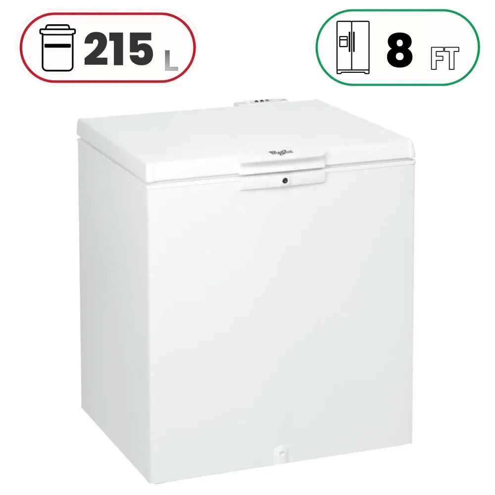 Whirlpool CF27T Chest Freezer - 215 L - 8 Ft - White