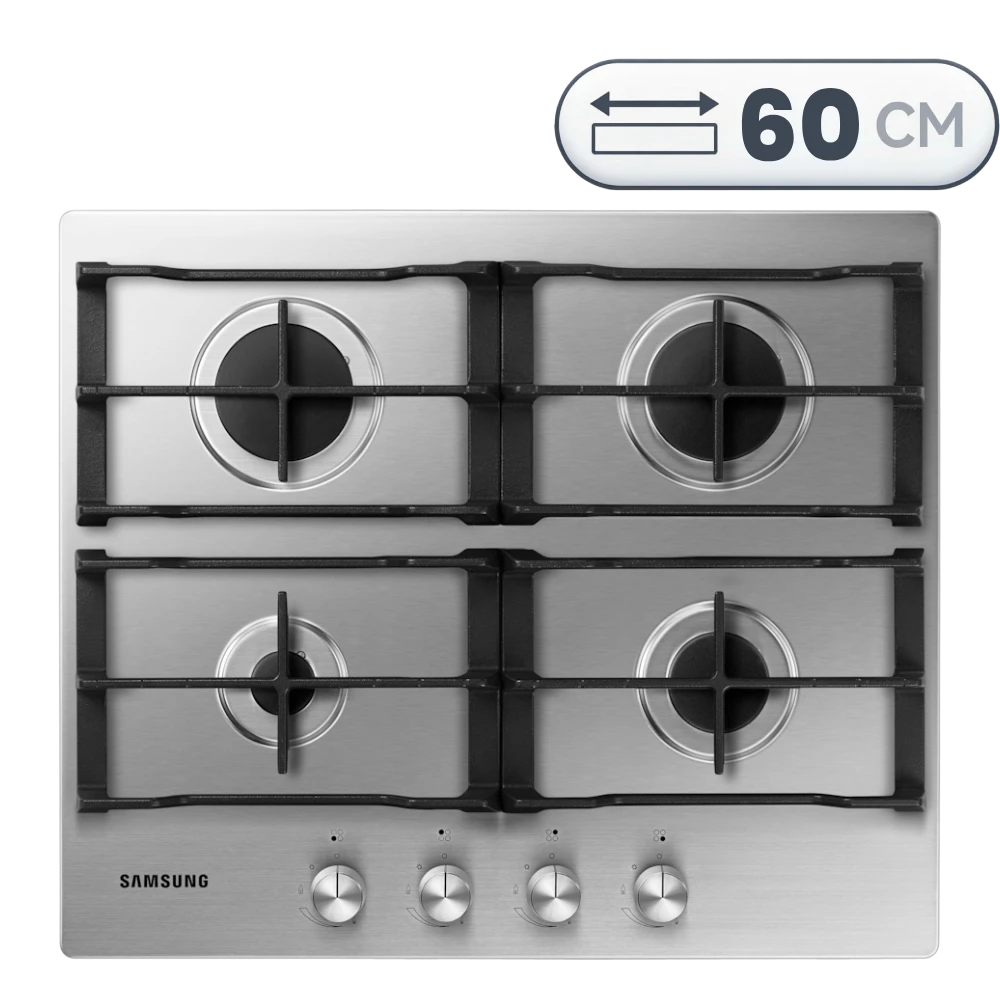 Samsung NA64H3010AS/T1 Built-In Gas Hob - 60 cm - Stainless Steel
