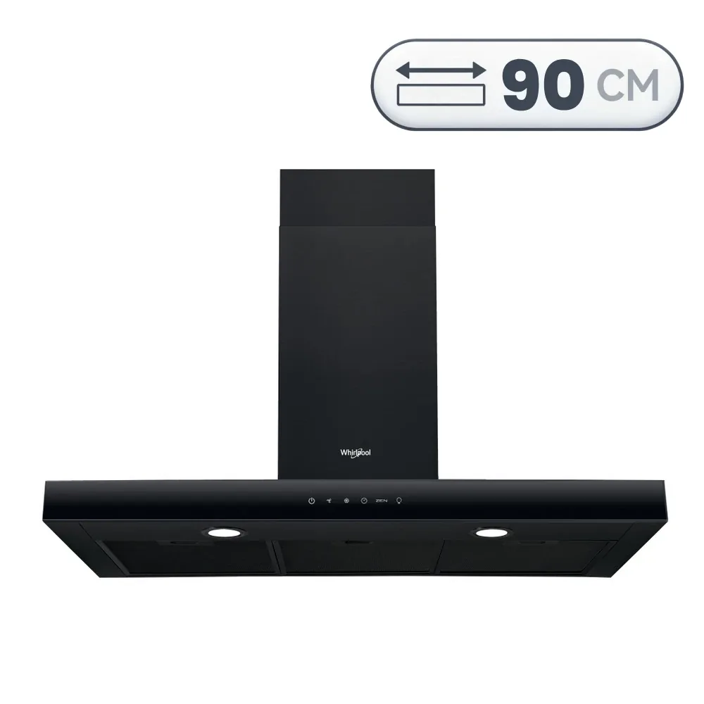 Whirlpool WHBS 92F LT K Wall-Mounted Decorative Cooker Hood - 90 cm - Black
