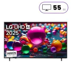 LG UA8000 Television - 55 Inch - 4K Ultra HD - 60 Hz - Smart webOS TV - LED - Black