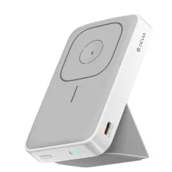 DEVIA Extreme Speed Series 10000mAh PD 20W 3 In 1 Magnetic Wireless Power Bank With Bracket - White