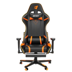 Jertech GR-101 Ergonomic Reclining Gaming Chair with Lumbar Support and Footrest - Orange