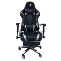 Jertech GR-101 Ergonomic Reclining Gaming Chair with Lumbar Support and Footrest - Black