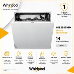 Whirlpool WIE2B19NUK Dishwasher - 6 Programs - 13 Places
