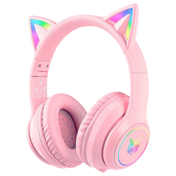 ONIKUMA B90 Wireless RGB Cat Ear Headset – Pink