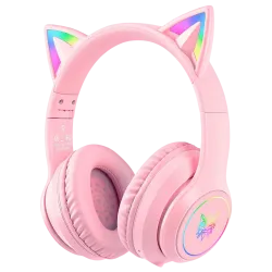 ONIKUMA B90 Wireless RGB Cat Ear Headset – Pink