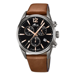 Lotus Man - Quartz - Mineral - Brown Leather Strap