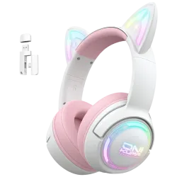 ONIKUMA GT838 Tri-Mode Wireless Headset – White Pink