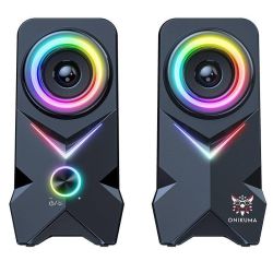ONIKUMA L2 RGB LED Wired Gaming Speaker with Stereo Sound and Colorful Light Effects