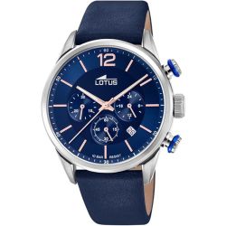 Lotus Man - Quartz - Mineral - Blue Leather Strap