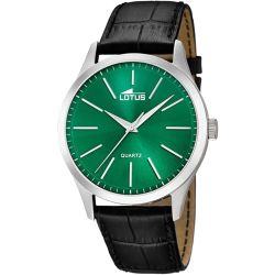 Lotus Man - Quartz - Mineral - Black Leather Strap