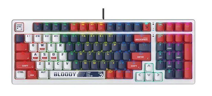 Bloody S98 Mechanical Keyboard - BLMS Red Switches - Sports Navy