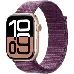 Watch Series 10 GPS 42mm Rose Gold Aluminium Case with Plum Sport Loop