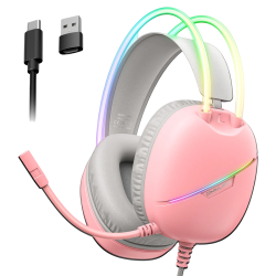 ONIKUMA X33 Wired Gaming Headset Type-C – Pink
